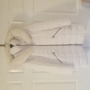 Laundry white faux fur winter coat